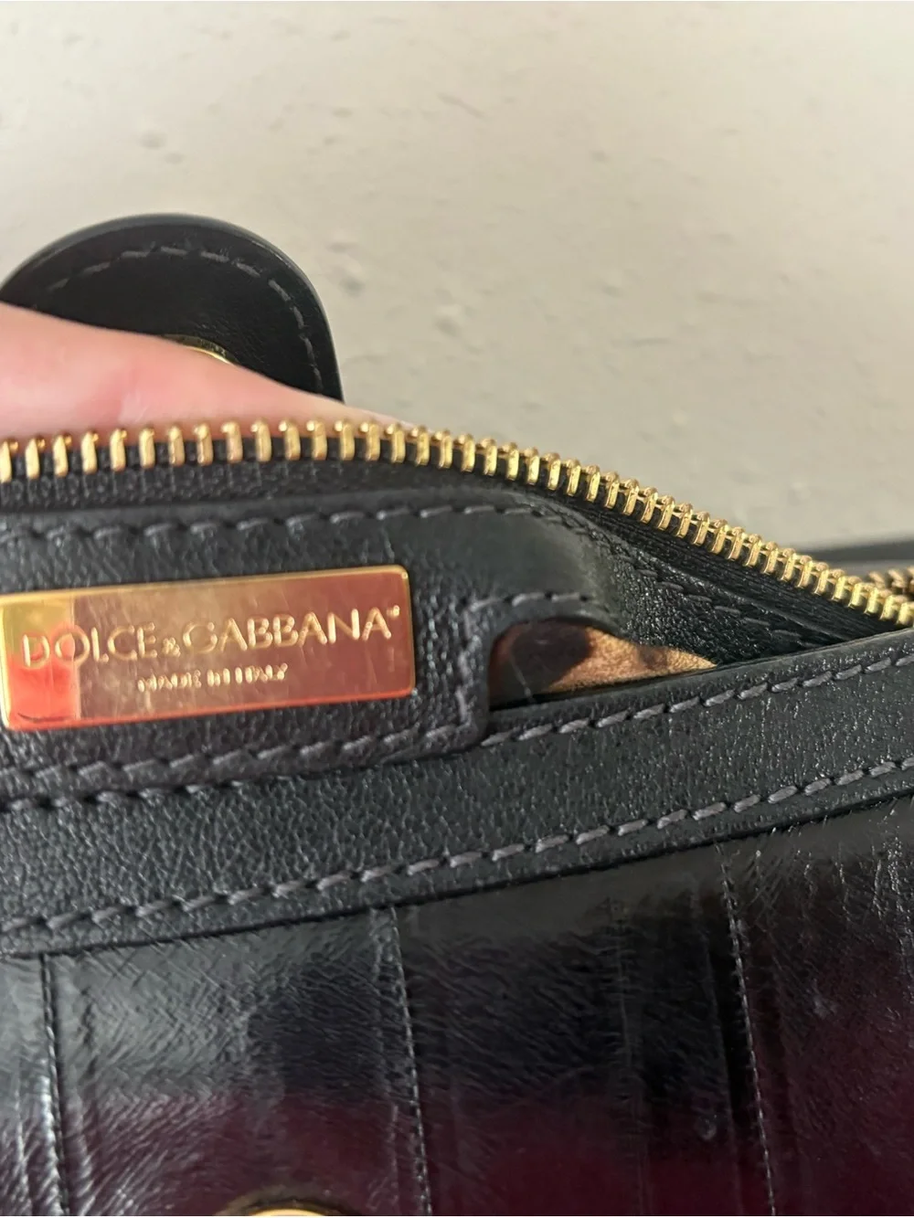 Dolce & Gabbana Black Fur and Leather Top-Handle Satchel